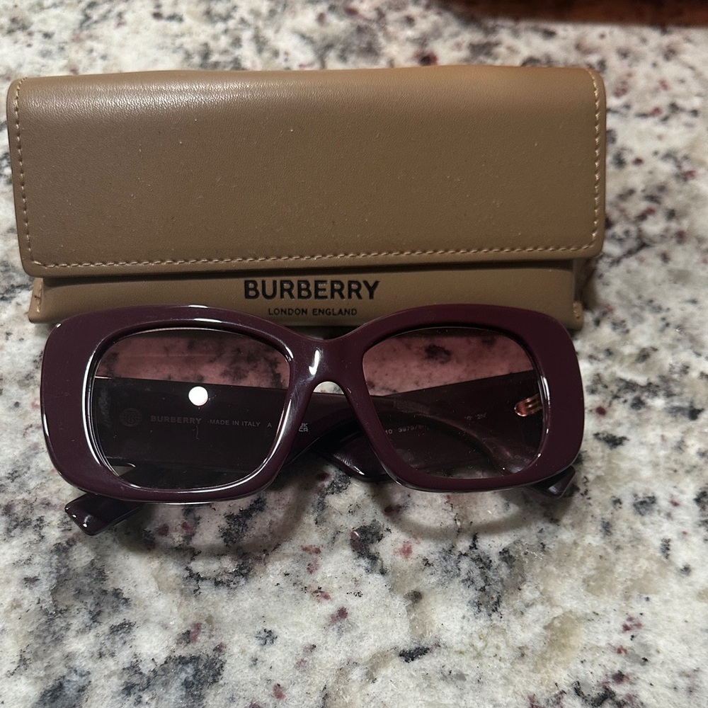 Burberry Deep Purple Sunglasses with Tan Case